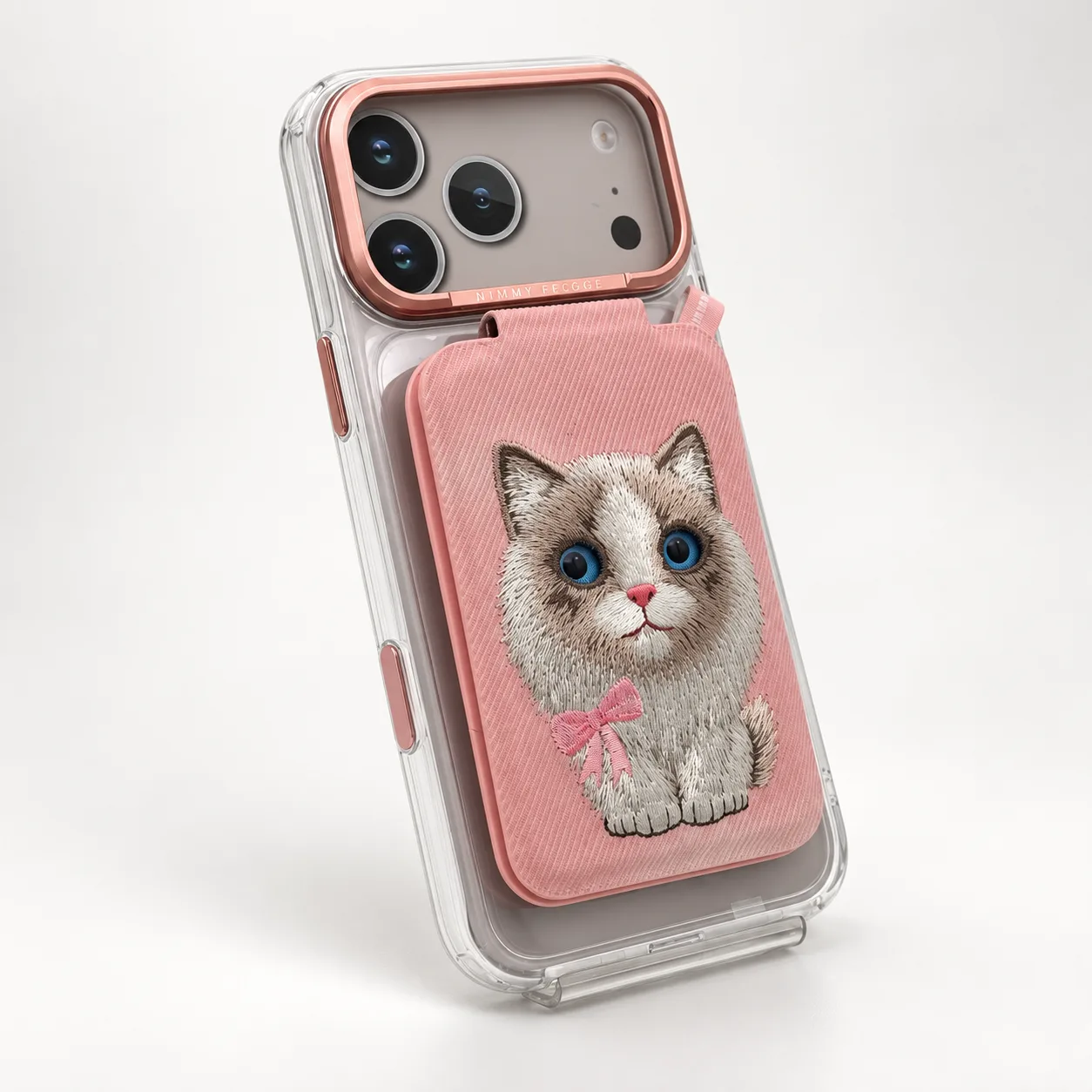 ست قاب شفاف و استند مگنتی Big Eye Cute Pets Series نیمی Nimmy Magnetic Crystal Clear - مناسب آیفون 17 پرو مکس/آیفون 18 پرومکس